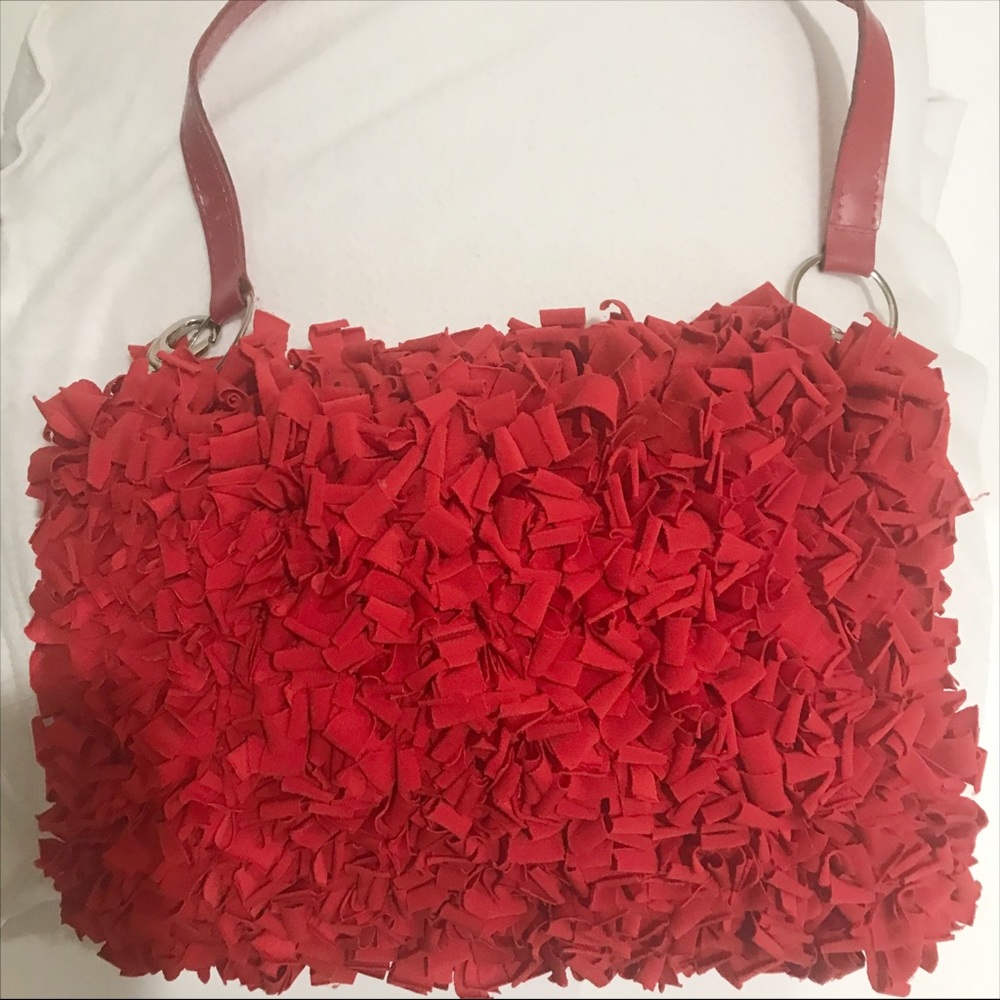 Handmade Brazilian Recycled Bikini Scrap Shoulder Bag.